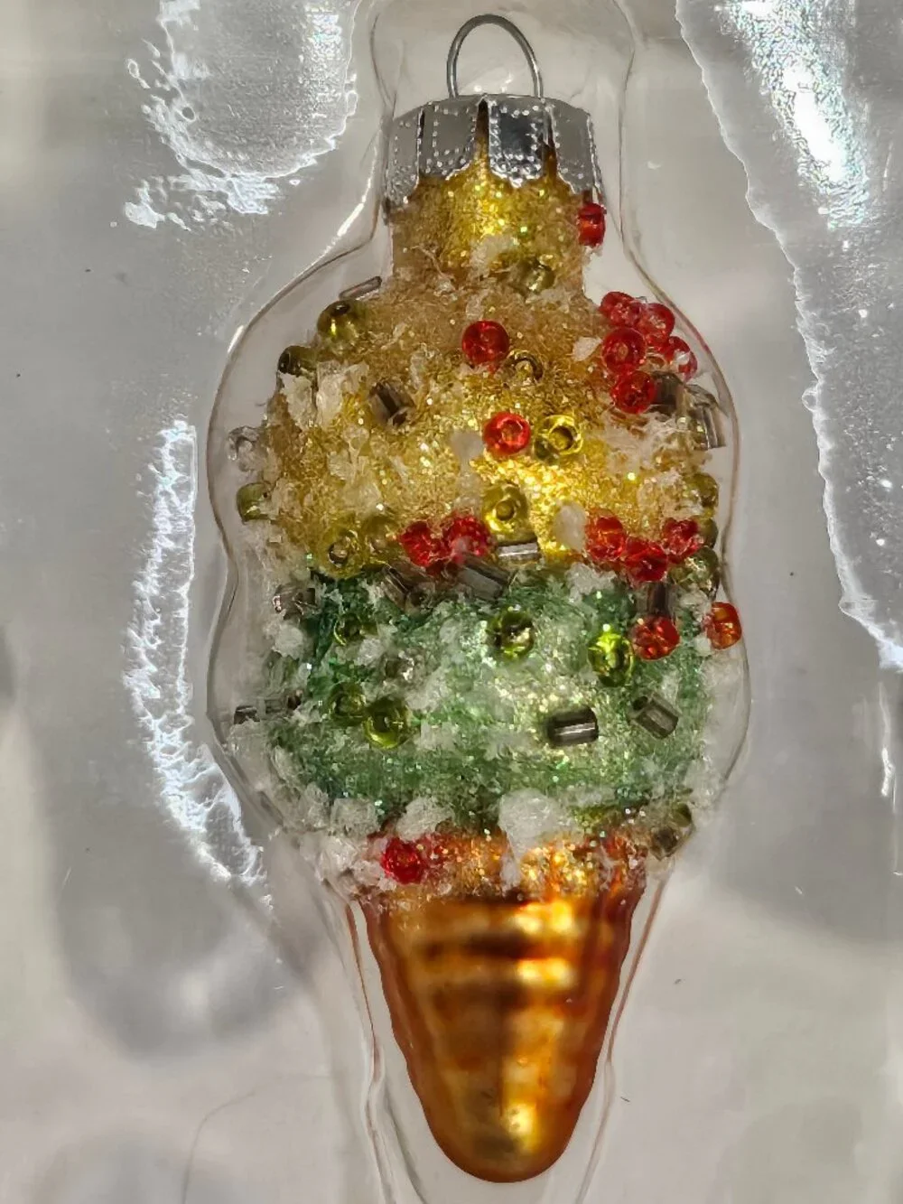 Pastel Glass Ice Cream & Cupcake Christmas Tree Ornaments Sweet Treats Set Of 9